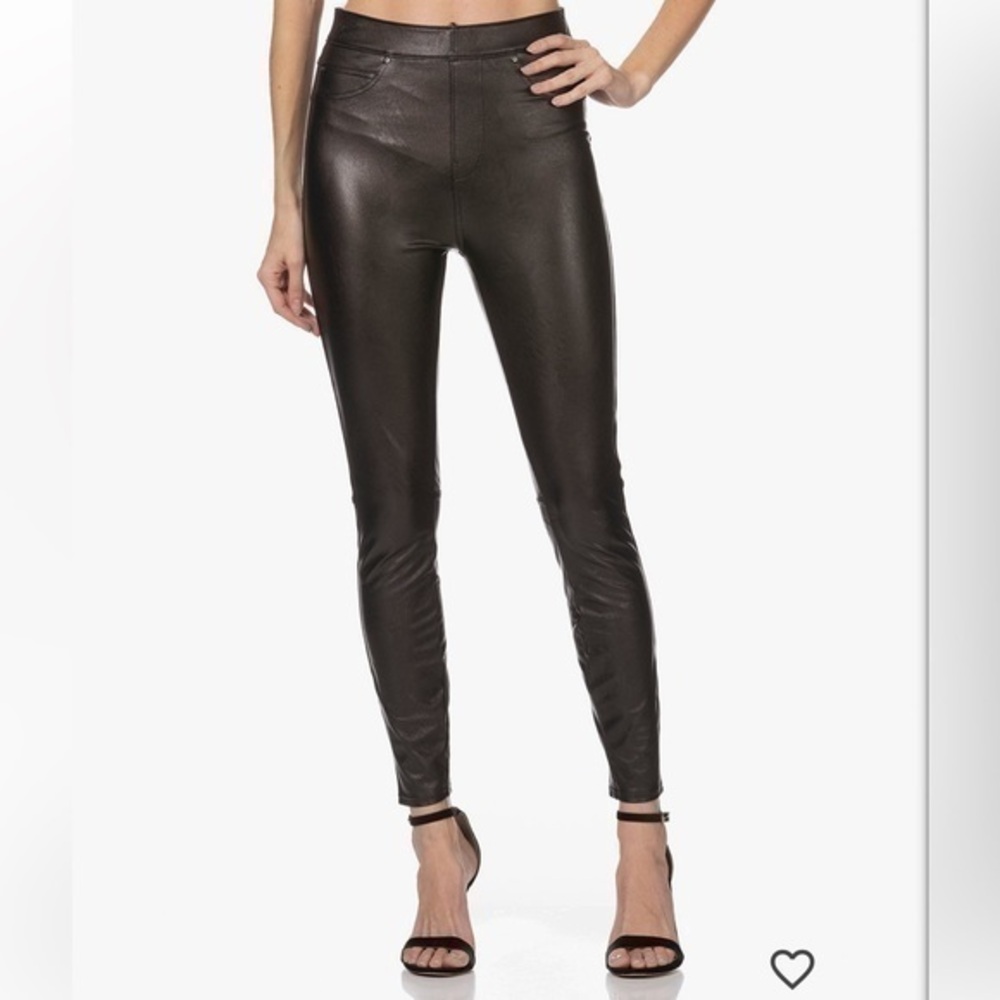 SPANX Black Leather-Like Ankle Skinny
Pants